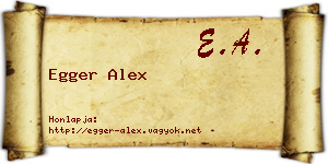 Egger Alex névjegykártya